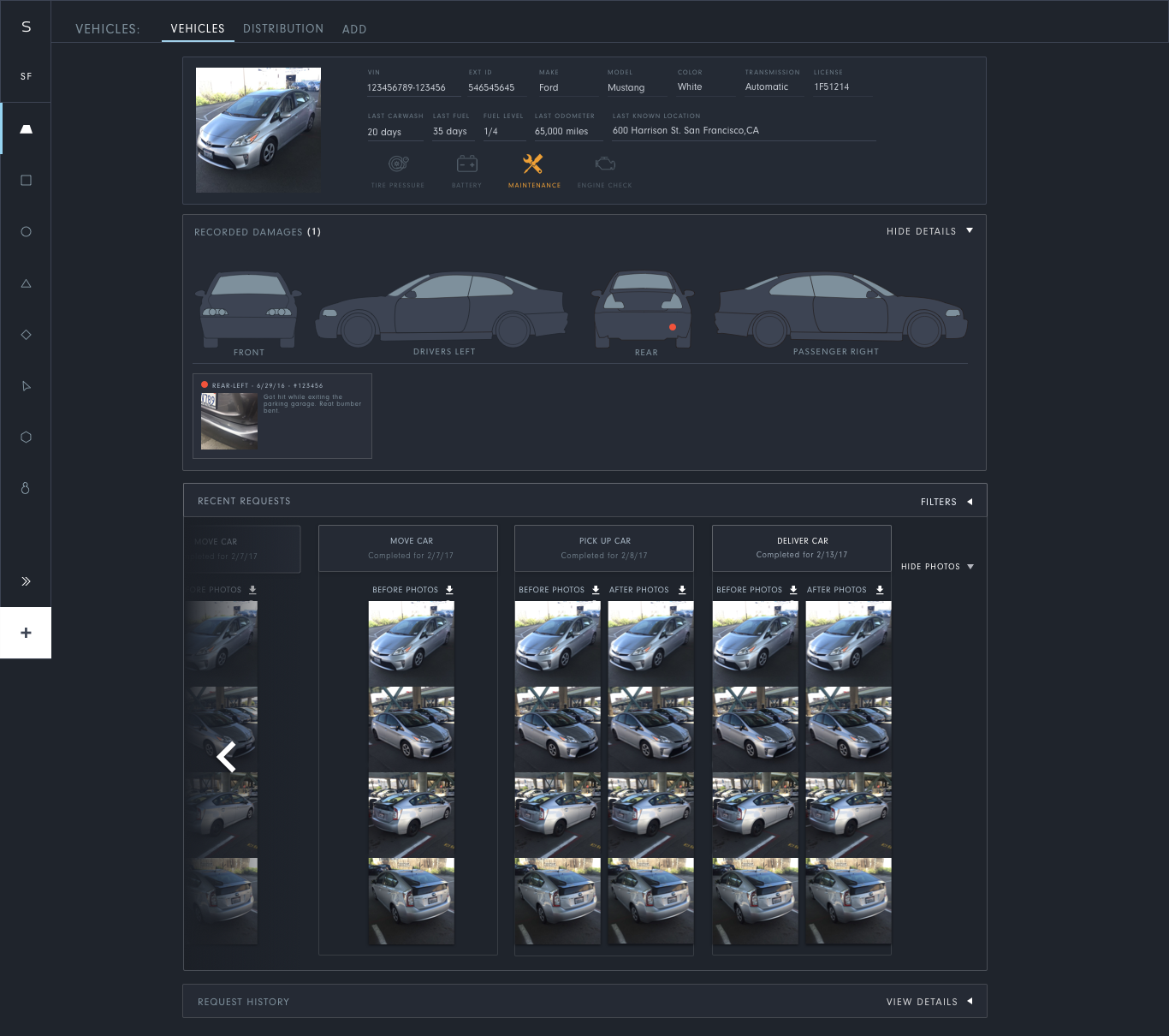 Макет STRATIM Portal: карточка автомобиля, схема повреждений и фотографии Макет STRATIM Portal: карточка автомобиля, схема повреждений и фотографии